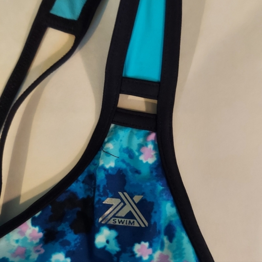 NEW ZeroXposur quick dry active floral tie-dye Helix tankini top with UPF 30 - Picture 4 of 10